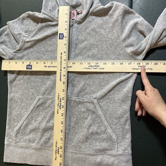 Vintage Y2K Juicy Couture Tracksuit Set Sz Medium Large Gray Pants Zip Up Jacket - Picture 16 of 16